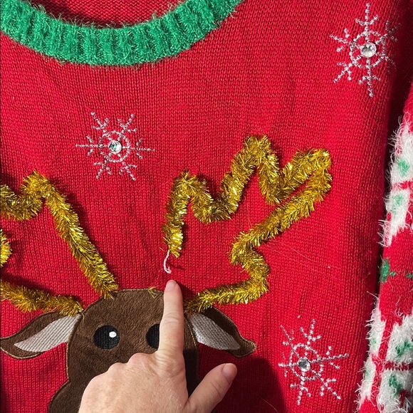 United States sweaters Festive Red Reindeer ugly Christmas Sweater xl Womens - Picture 3 of 4
